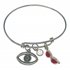 Bracelet with Eye, Swarovski Crystal Bead & Red Glasses