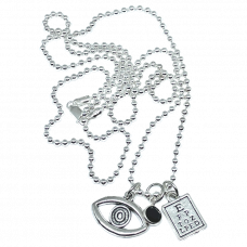 30" Necklace with Eye Chart, Black Swarovski Crystal, & Eye