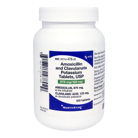 Amoxicillin 875 mg/Clavulanate 125 mg - 100 Tabs