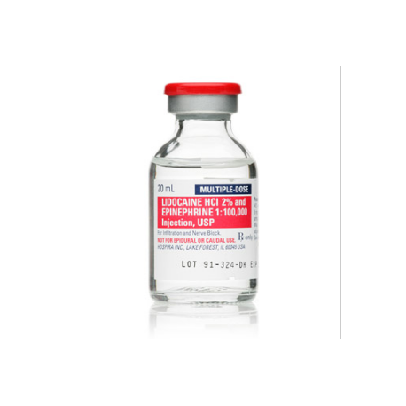 Lidocaine HCl 2% w/ Epinephrine Injection MDV 25/bx