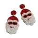 Beaded Santa with Glasses Earrings