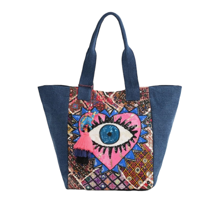 Watch Over Me Denim Tote