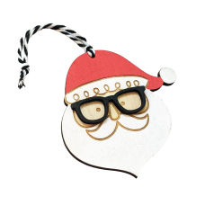 Santa Claus with Glasses Hand Painted Ornament