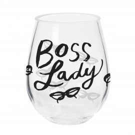 Stemless Wine Glass - Boss Lady