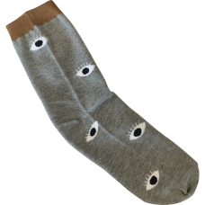 Men's Socks - Grey with Eyes