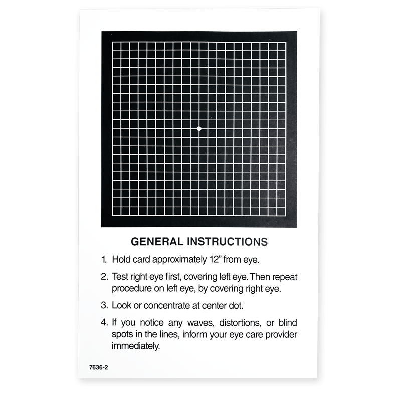 Amsler Grid Give-Away Sheets - Black Squares - Sigma Pharmaceuticals